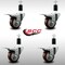 Service Caster 3'' SS Maroon Poly Swivel 1-3/8'' Expanding Stem Caster Set Total Lock Brake, 4PK SCC-SSEXTTL20S314-PPUB-MRN-138-4 - alternate 4